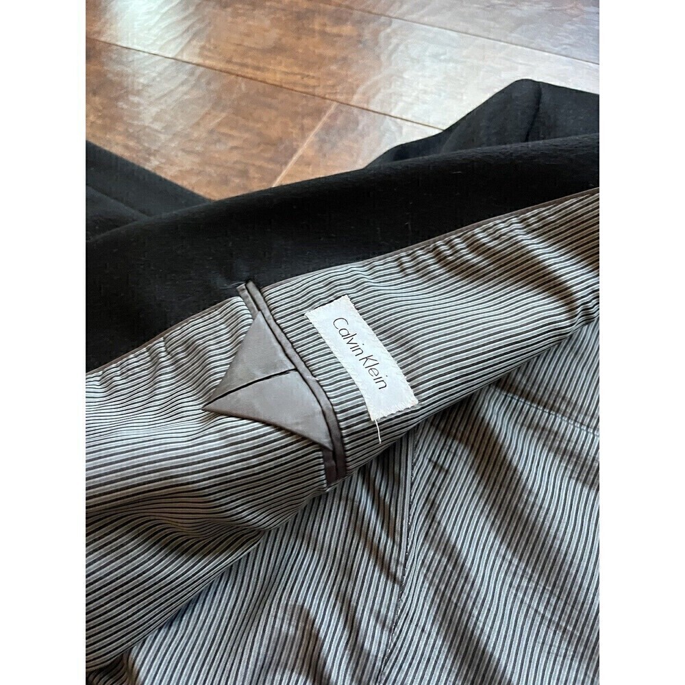 Calvin Klein Mens 100% Cashmere Black Suit Sport Coat Size 46Long - Picture 8 of 9